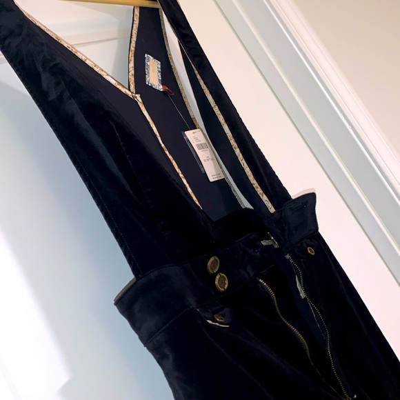 Black, velvet Anthropologie jumpsuit. 30T. New with tags. - Picture 7 of 8